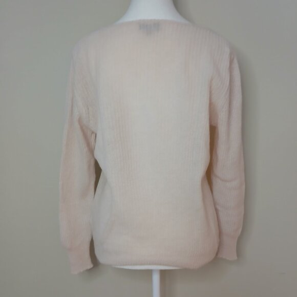 LINE The Label 100% Cashmere Ribbed Pale Pastel Pink Sweater Size Medium - Picture 3 of 5